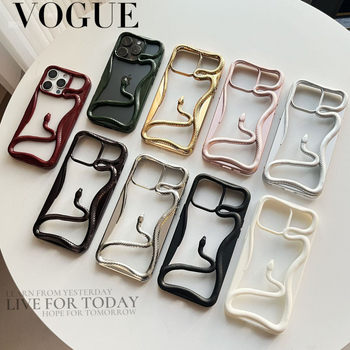 TPU dėklas su elektroplatintu tuščiaviduriu gyvatės motyvu, šilumos sklaidai ir kritimo apsaugai, suderinamas su iPhone 11/12/13/14 serijomis