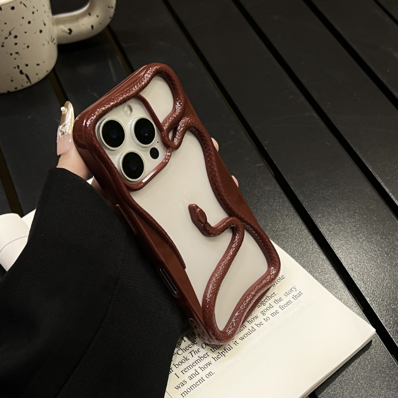 TPU dėklas su elektroplatintu tuščiaviduriu gyvatės motyvu, šilumos sklaidai ir kritimo apsaugai, suderinamas su iPhone 11/12/13/14 serijomis