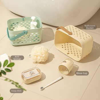 Κάδος αποθήκευσης μπάνιου - Φορητός κάδος από PP πλαστικό για μπάνιο, Μοντέρνος μινιμαλιστικός στυλ, μάρκα Hongfeng, λανσάρισμα 2024, 60 τεμάχια