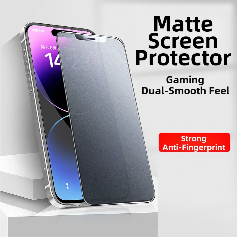 Esikäraani kaitse iPhone 16 seeria jaoks — karastatud klaas, anti-sõrmejäljed, anti-peeping, HD matt, täielik ekraanikatvus