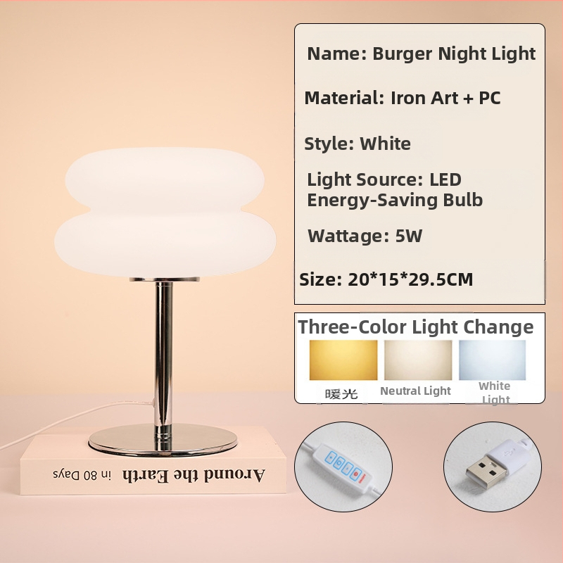 Stalo šviestuvas su Bauhaus postmoderniu dizainu, šiuolaikinis minimalistinis stilius, nakties šviesa, CE sertifikatas