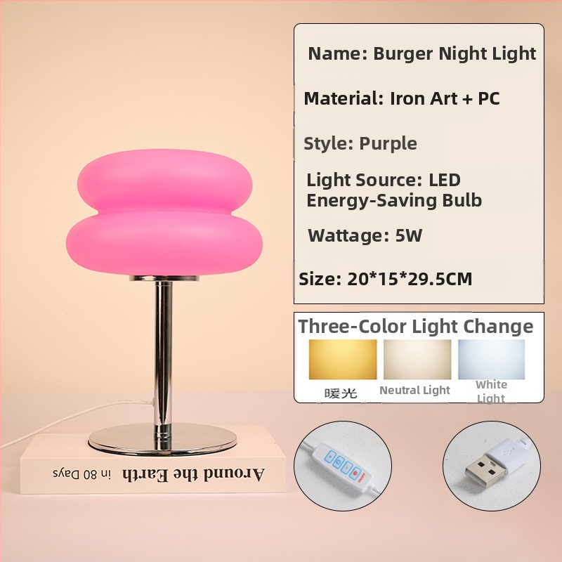 Stalo šviestuvas su Bauhaus postmoderniu dizainu, šiuolaikinis minimalistinis stilius, nakties šviesa, CE sertifikatas