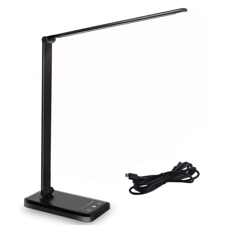 LED αναδιπλούμενο φωτιστικό γραφείου ανάγνωσης με αφή, 25 επίπεδα ρύθμισης φωτισμού, ρυθμιζόμενη θερμοκρασία χρώματος, ασύρματη ταχεία φόρτιση, τροφοδοσία USB