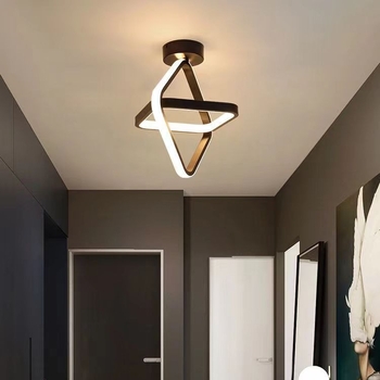 LED таванна лампа със стоманено тяло и PVC абажур, 220V, обхват 5–10 м², подходяща за коридор и антре