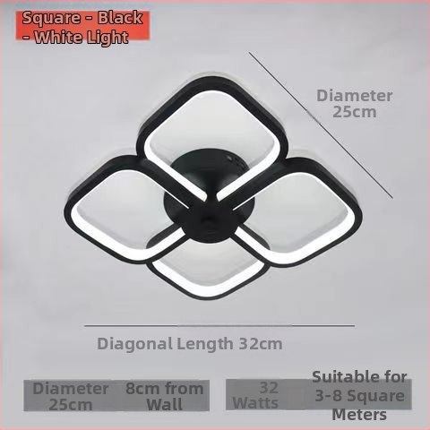 LED таванна лампа със стоманено тяло и PVC абажур, 220V, обхват 5–10 м², подходяща за коридор и антре