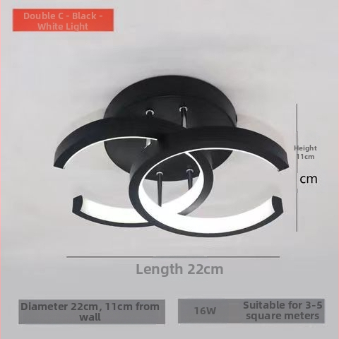 LED таванна лампа със стоманено тяло и PVC абажур, 220V, обхват 5–10 м², подходяща за коридор и антре