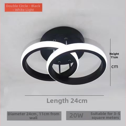 LED таванна лампа със стоманено тяло и PVC абажур, 220V, обхват 5–10 м², подходяща за коридор и антре