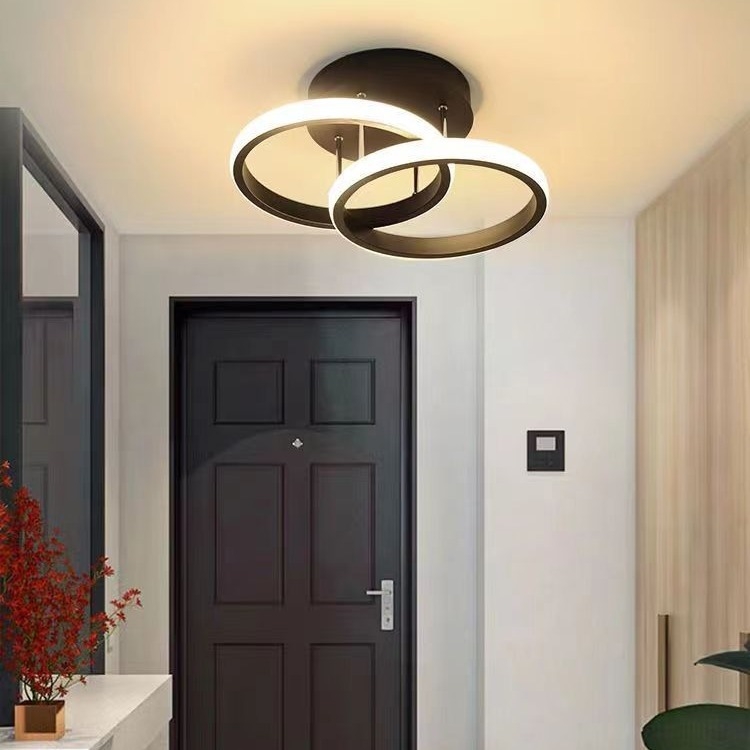 LED таванна лампа със стоманено тяло и PVC абажур, 220V, обхват 5–10 м², подходяща за коридор и антре