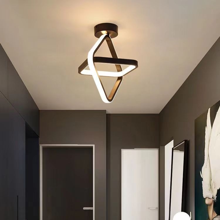 LED таванна лампа със стоманено тяло и PVC абажур, 220V, обхват 5–10 м², подходяща за коридор и антре