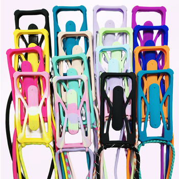 Универсален силиконов калъф за телефон с кръстосана презрамка и подвижна стойка, удароустойчив, защита при изпускане, разсейване на топлината