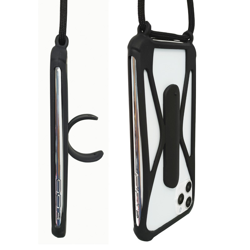 Husă universală din silicon pentru telefon, cu bretea crossbody, rezistentă la șocuri, protecție la cădere, disipare a căldurii