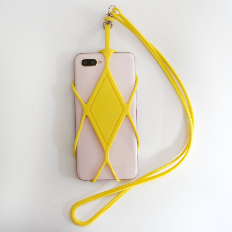 Silikoninis telefono dėklas su kaklo pakabuku, paprastas konstrukcijos, galimybė spausdinti individualų motyvą, karšto presavimo procesas, šilumos išsklaida, atsparumas dėvėjimuisi ir kritimams