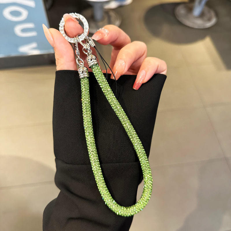 Телефонна каишка за китка с кристали – къса лента, ръчна изработка, сплав, еластично памучно въже, метална катарама, унисекс