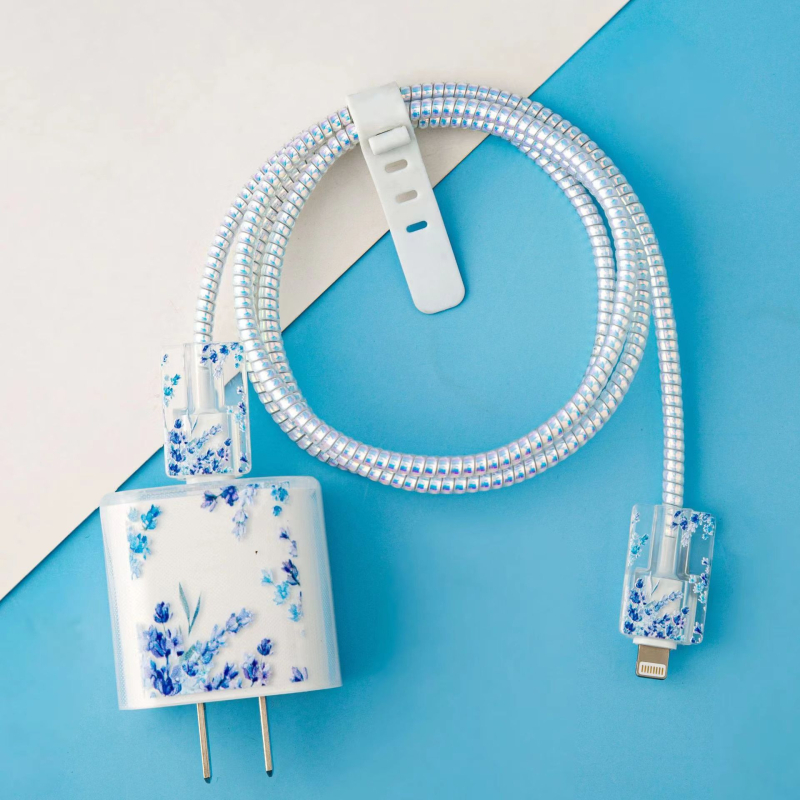 Apple 18W/20W ātrās uzlādes aizsargkorpuss — caurspīdīgs TPU mīkstais pārsegs ar augļu dizainu, vienpusēja druka