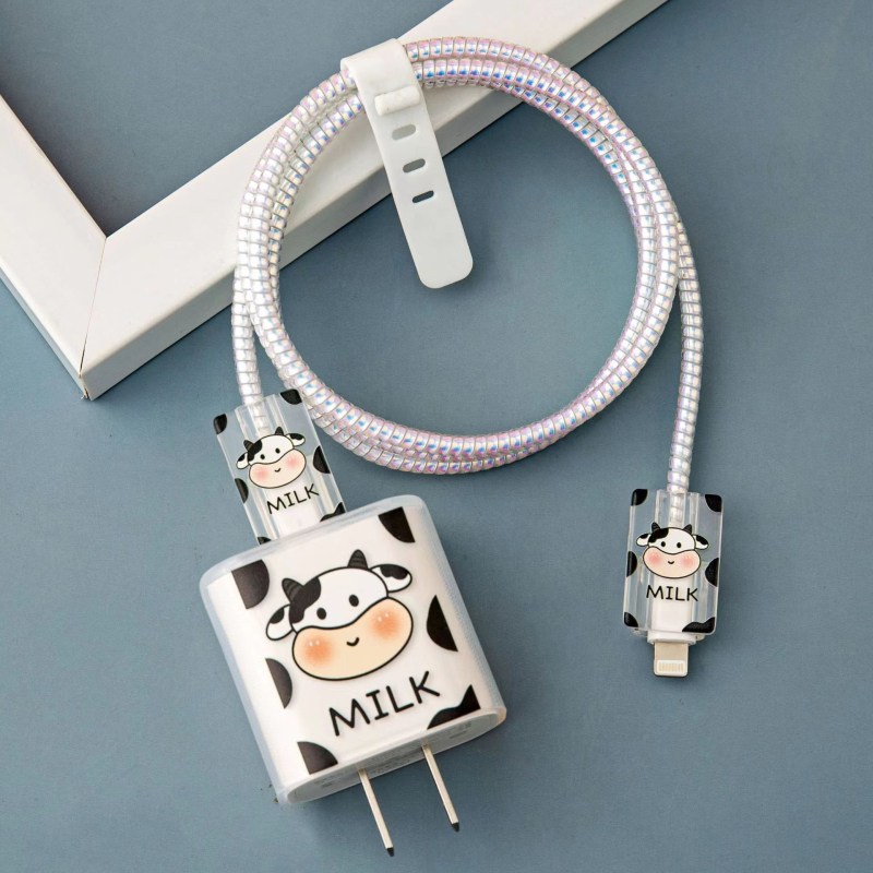 Apple 18W/20W ātrās uzlādes aizsargkorpuss — caurspīdīgs TPU mīkstais pārsegs ar augļu dizainu, vienpusēja druka