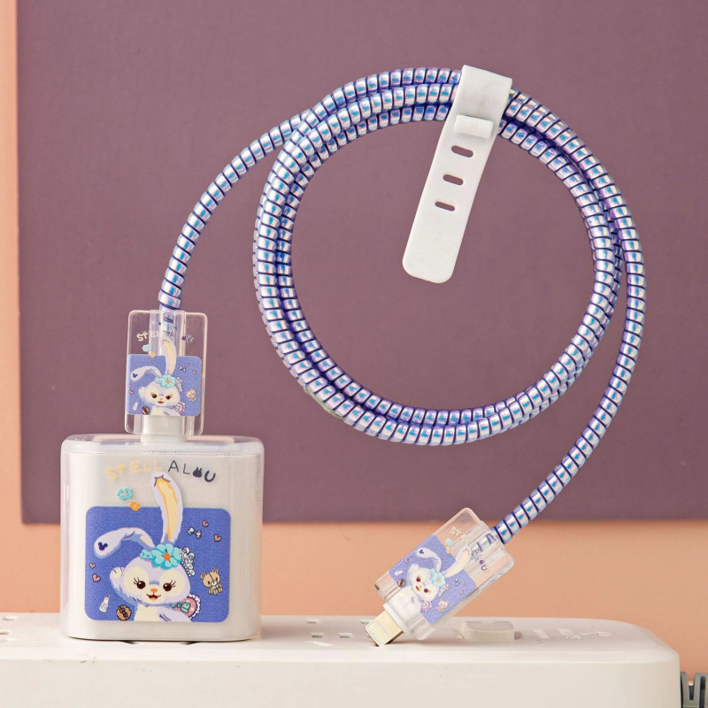 Apple 18W/20W ātrās uzlādes aizsargkorpuss — caurspīdīgs TPU mīkstais pārsegs ar augļu dizainu, vienpusēja druka