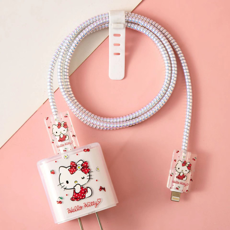 Apple 18W/20W ātrās uzlādes aizsargkorpuss — caurspīdīgs TPU mīkstais pārsegs ar augļu dizainu, vienpusēja druka