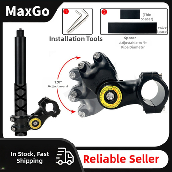 Držiak kameros trečiosios asmenų vaizdui motociklui/dviraciui – aliuminio lydinys; selfie lazda suderinama su GoPro ir Insta360 X3