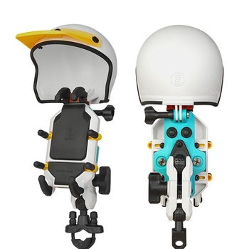 Държач за телефон за мотоциклет – Five horses, универсален, антивибрационен, безжично зареждане, навигационен демпферен модул