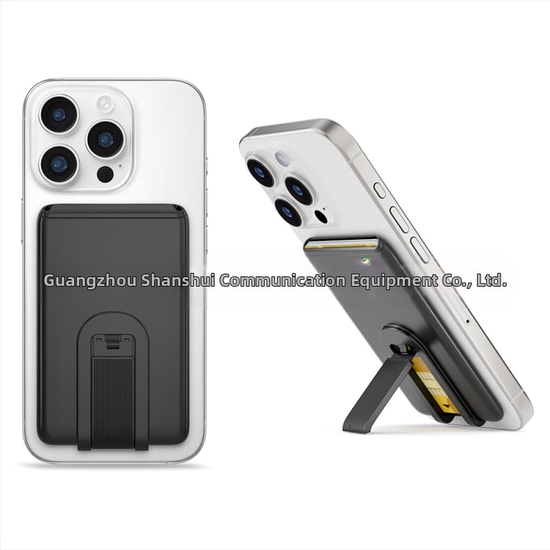 Silikoninis kortelių laikiklis mobiliam telefonui su stovu - vientisas dizainas, karšto presavimo technologija, kortelių kišenė