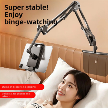 Настолна въртяща се държач за телефон с алуминиева конструкция — универсална съвместимост, механизъм за въртене, 2024 г.