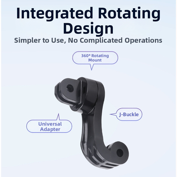 GoPro diržo ir kaklo tvirtinimo adapteris su 360° sukimu, skirtas vertikaliam ir horizontaliam įrašui, universalus ABS