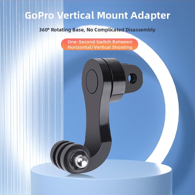 GoPro diržo ir kaklo tvirtinimo adapteris su 360° sukimu, skirtas vertikaliam ir horizontaliam įrašui, universalus ABS
