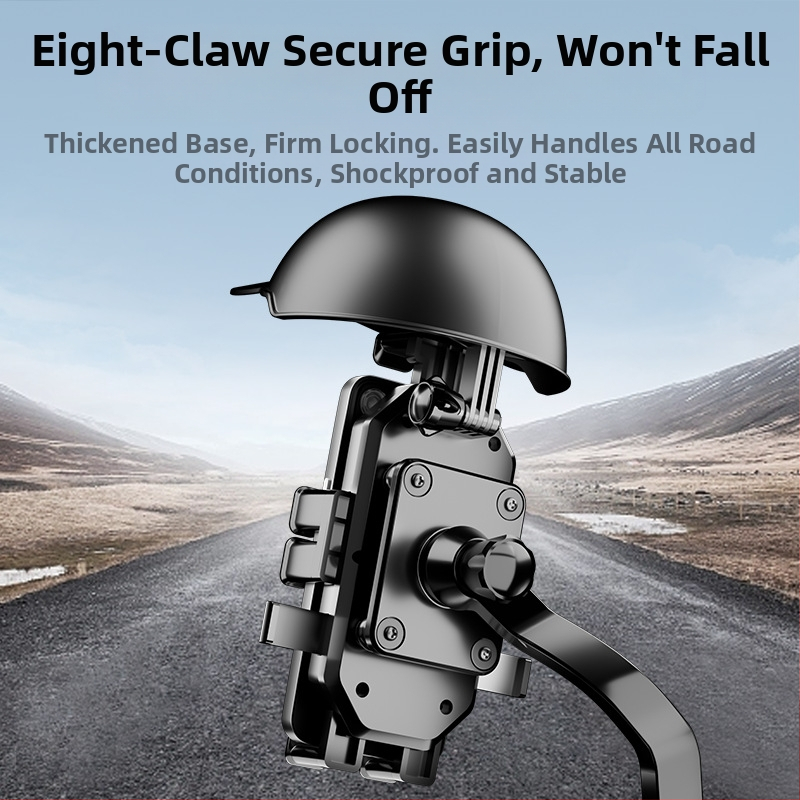 Универсален държач за телефон за кормило на електрически велосипеди и мотоциклети, удароустойчив пластмасов монтаж