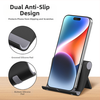 Kelibo настолен държач за телефон и таблет - сгъваем, преносим, универсален, пластмасов дизайн