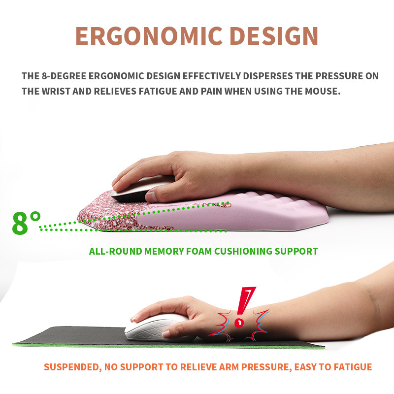 Csuklóvédő egérpad kézi párnával, vászon anyag, egyoldalas, OEM testreszabás
