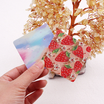 Komi auskarų ekspozicinė kortelė su 400 g vario plokštele, spalvotas spausdinimas, juvelyriniai dirbiniai