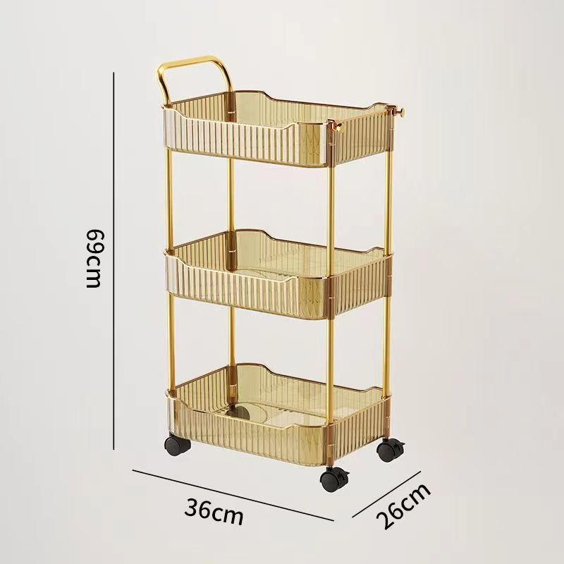 Μετακινούμενη ραφιέρα αποθήκευσης με δύο έως τέσσερα επίπεδα για σαλόνι και κουζίνα – πολυλειτουργική