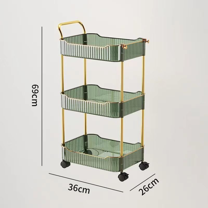 Μετακινούμενη ραφιέρα αποθήκευσης με δύο έως τέσσερα επίπεδα για σαλόνι και κουζίνα – πολυλειτουργική