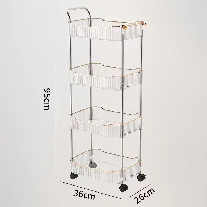 Μετακινούμενη ραφιέρα αποθήκευσης με δύο έως τέσσερα επίπεδα για σαλόνι και κουζίνα – πολυλειτουργική