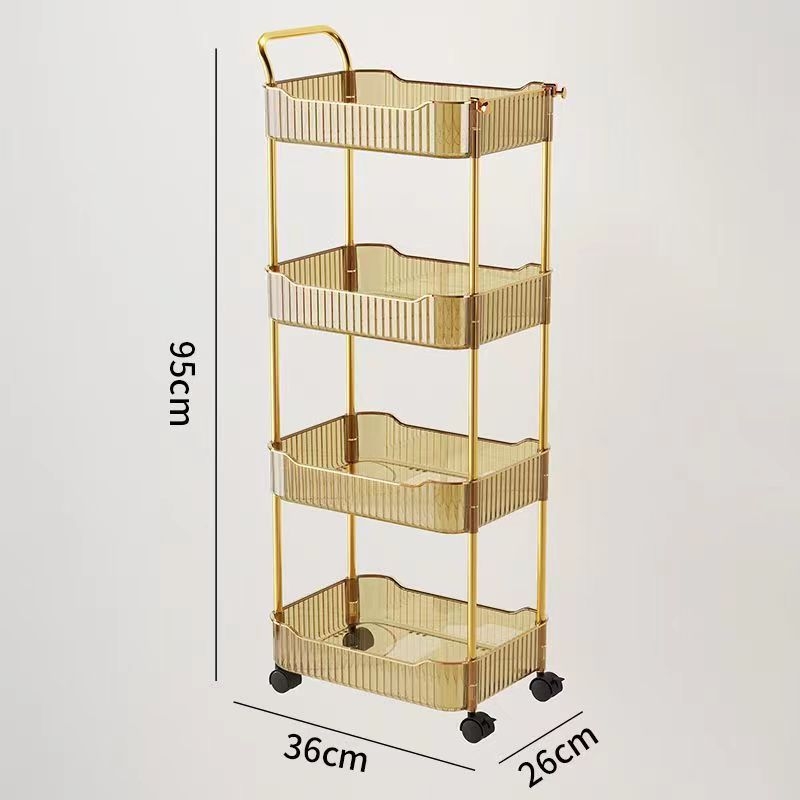 Μετακινούμενη ραφιέρα αποθήκευσης με δύο έως τέσσερα επίπεδα για σαλόνι και κουζίνα – πολυλειτουργική