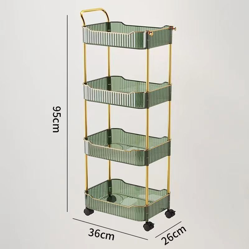 Μετακινούμενη ραφιέρα αποθήκευσης με δύο έως τέσσερα επίπεδα για σαλόνι και κουζίνα – πολυλειτουργική