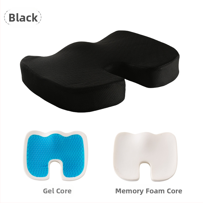 Μαξιλάρι καθίσματος με μνήμης αφρό για γραφείο και αυτοκίνητο, μονόχρωμο, πολυεστερικό ύφασμα