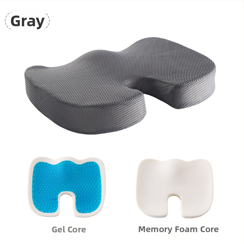 Μαξιλάρι καθίσματος με μνήμης αφρό για γραφείο και αυτοκίνητο, μονόχρωμο, πολυεστερικό ύφασμα