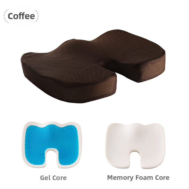 Μαξιλάρι καθίσματος με μνήμης αφρό για γραφείο και αυτοκίνητο, μονόχρωμο, πολυεστερικό ύφασμα