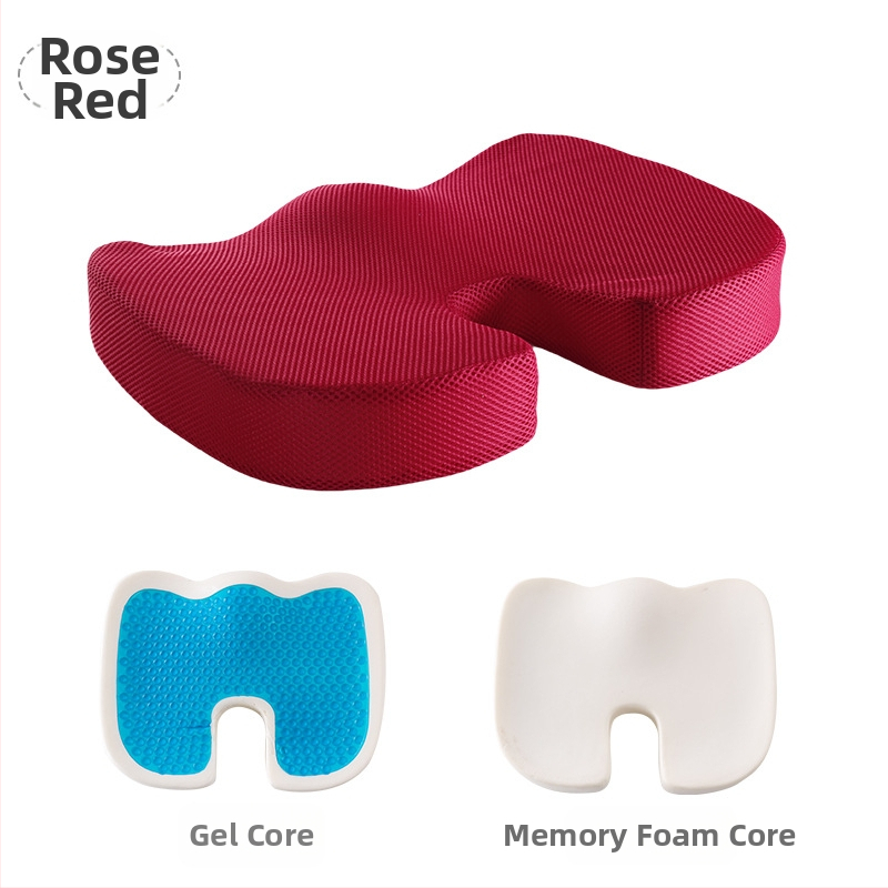 Μαξιλάρι καθίσματος με μνήμης αφρό για γραφείο και αυτοκίνητο, μονόχρωμο, πολυεστερικό ύφασμα