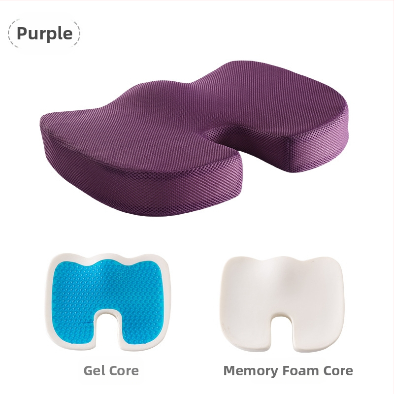 Μαξιλάρι καθίσματος με μνήμης αφρό για γραφείο και αυτοκίνητο, μονόχρωμο, πολυεστερικό ύφασμα