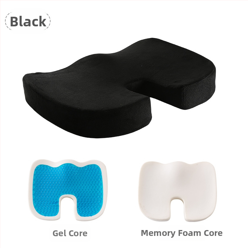 Μαξιλάρι καθίσματος με μνήμης αφρό για γραφείο και αυτοκίνητο, μονόχρωμο, πολυεστερικό ύφασμα