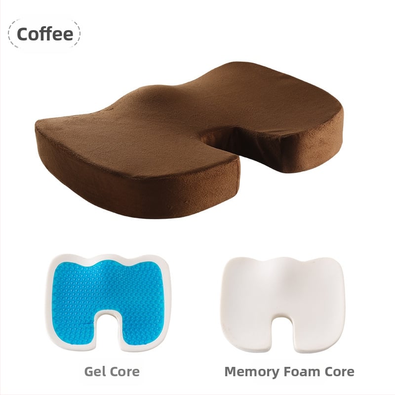 Μαξιλάρι καθίσματος με μνήμης αφρό για γραφείο και αυτοκίνητο, μονόχρωμο, πολυεστερικό ύφασμα