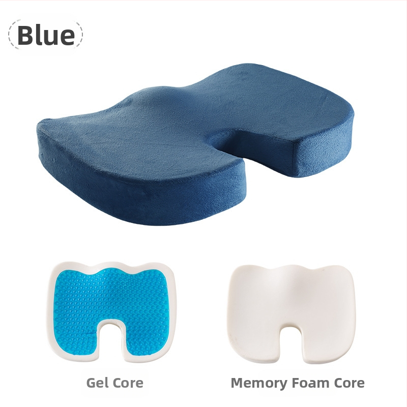 Μαξιλάρι καθίσματος με μνήμης αφρό για γραφείο και αυτοκίνητο, μονόχρωμο, πολυεστερικό ύφασμα