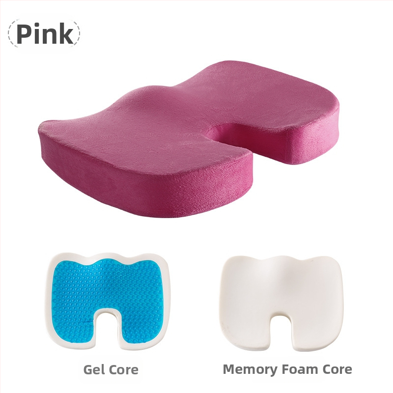 Μαξιλάρι καθίσματος με μνήμης αφρό για γραφείο και αυτοκίνητο, μονόχρωμο, πολυεστερικό ύφασμα