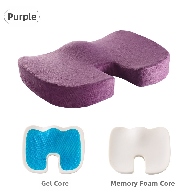 Μαξιλάρι καθίσματος με μνήμης αφρό για γραφείο και αυτοκίνητο, μονόχρωμο, πολυεστερικό ύφασμα