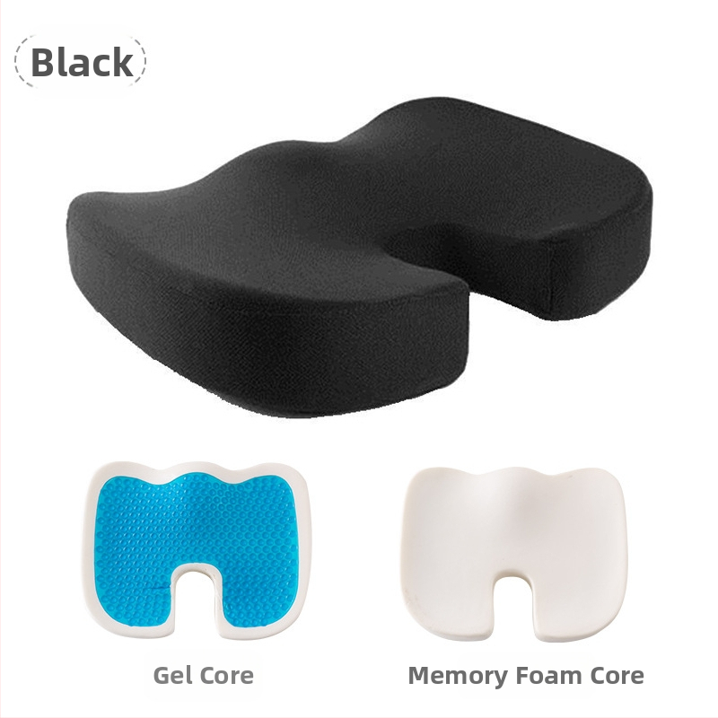 Μαξιλάρι καθίσματος με μνήμης αφρό για γραφείο και αυτοκίνητο, μονόχρωμο, πολυεστερικό ύφασμα