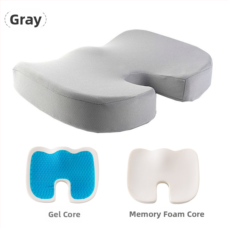 Μαξιλάρι καθίσματος με μνήμης αφρό για γραφείο και αυτοκίνητο, μονόχρωμο, πολυεστερικό ύφασμα