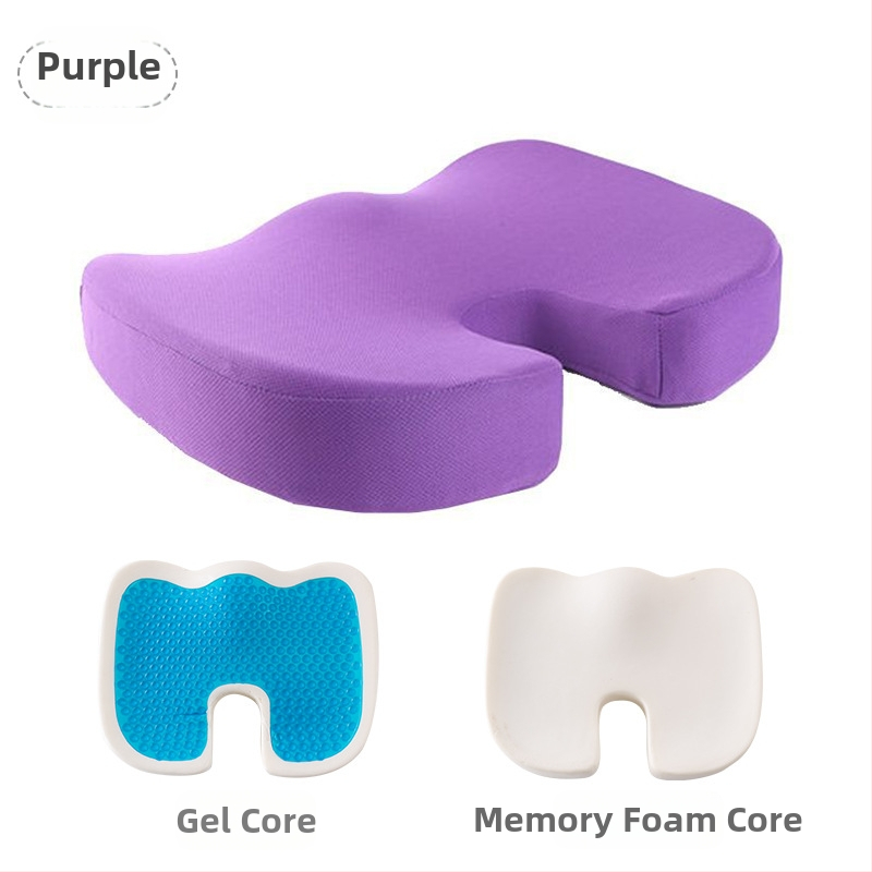 Μαξιλάρι καθίσματος με μνήμης αφρό για γραφείο και αυτοκίνητο, μονόχρωμο, πολυεστερικό ύφασμα