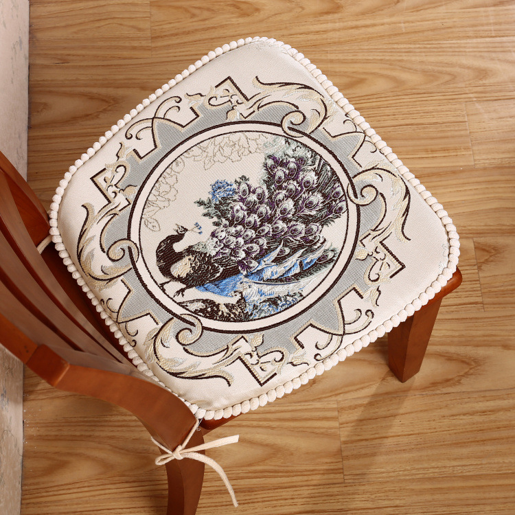 Σκανδιναβικό μαξιλαράκι καρεκλας σε σχήμα U, μοτίβο φυτών και λουλουδιών, πολυεστερική ίνα